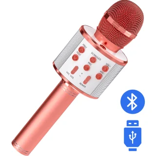 Belaidis rožinis karaokės mikrofonas, vaikų karaokės mikrofonas, „Bluetooth“ karaokės mikrofonas, belaidis mikrofonas vaikams, karaokės mikrofonas vaikams, rožinis mikrofonas karaokei