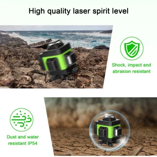 Žalias lazerinis nivelyras 16X, 4D lazerinis nivelyras, kryžminis linijinis lazerinis nivelyras, lazerinis lygio matuoklis, lazerinis kryžminis nivelyras 4