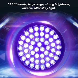 UV žibintuvėlis, 51 LED, ultravioletinis, UV lempa, ultravioletinis žibintuvėlis, UV LED žibintuvėlis 2