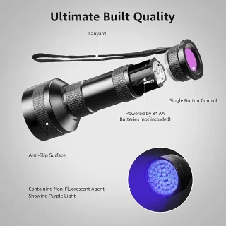 UV žibintuvėlis, 51 LED, ultravioletinis, UV lempa, ultravioletinis žibintuvėlis, UV LED žibintuvėlis 6