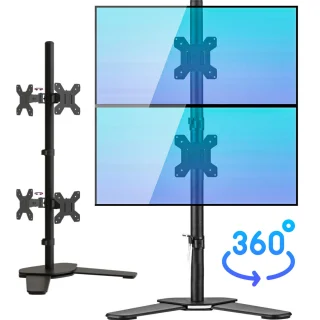 Stovas dviem 27" monitoriams, dvigubas monitorių stovas, stovas 2 monitoriams, dvigubas ekrano stovas, monitorių laikiklis dviem monitoriams