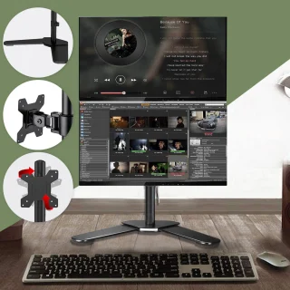 Stovas dviem 27" monitoriams, dvigubas monitorių stovas, stovas 2 monitoriams, dvigubas ekrano stovas, monitorių laikiklis dviem monitoriams 5