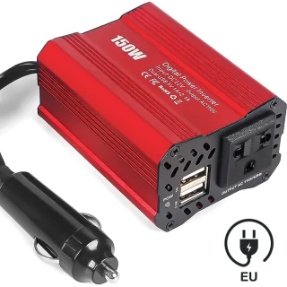 Automobilinis maitinimo keitiklis, 150 W, 12 V į 220 V keitiklis, automobilinis įtampos keitiklis, automobilinis inverteris, 12V–220V automobilinis keitiklis