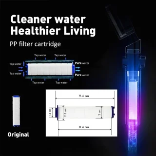 Dušo galva su turbina ir integruotu filtru, dušo antgalis su turbina ir filtru, dušo galvutė su turbina ir filtru 9