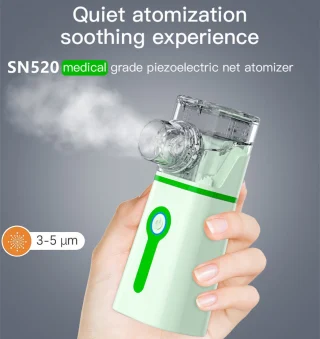 Nešiojamas tinklelinis inhaliatorius–nebulizatorius, medicininis nebulizatorius, nešiojamas inhaliatorius, tinklelinis inhaliatorius, tinklelinis medicininis inhaliatorius 2