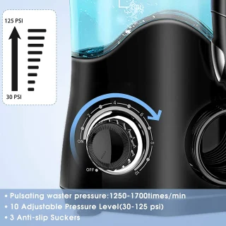 Elektrinis vandens floseris burnos irigatoriui 600 ml, dantų valymo irigatorius, burnos ploviklis vandens srove, dantų plovimo prietaisas vandeniu 3