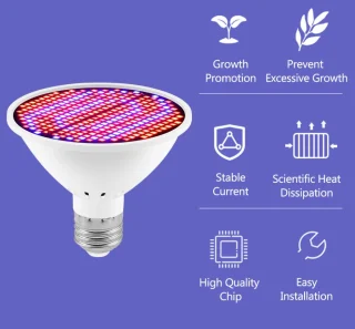 LED augalų auginimo lempa 20W, augalų lempa, lempa augalams, LED lempa augalams, LED augalų šviestuvas, LED fitolempa 5