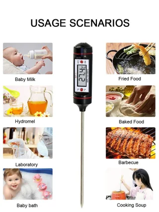 Skaitmeninis maisto mėsos termometras, 15 cm zondo termometras, maisto ruošimo termometras, virtuvinis termometras, maisto termometras, zondinis maisto termometras 2