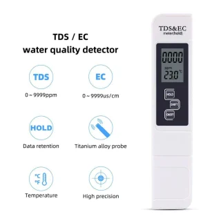 TDS matuoklis, vandens kokybės testeris, EC matuoklis, TDS testeris, vandens TDS ir EC matuoklis, ištirpusių dalelių matuoklis, elektrinio laidumo vandens matuoklis 5