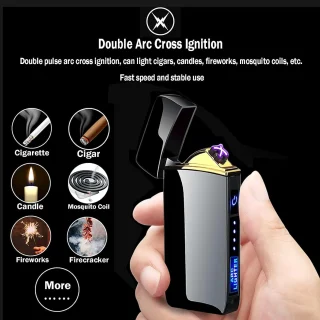 Elektrinis plazminis juodas žiebtuvėlis, USB įkraunamas žiebtuvėlis, bekurpelnis žiebtuvėlis, elektrinis USB žiebtuvėlis, plazminis žiebtuvėlis, liepsnos neturintis žiebtuvėlis 3
