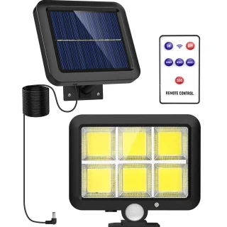 Saulės LED apsauginis šviestuvas, saulės judesio jutiklio šviestuvas, lempa su saulės baterija, 120 LED, saulės LED lauko lempa, saulės LED prožektorius, saulės LED šviestuvas su judesio jutikliu