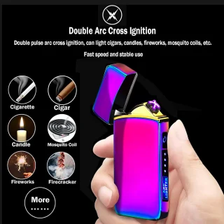 Elektrinis plazminis žiebtuvėlis violetinis, USB įkraunamas žiebtuvėlis, bekaminis žiebtuvėlis, elektrinis žiebtuvėlis, plazminis žiebtuvėlis 3