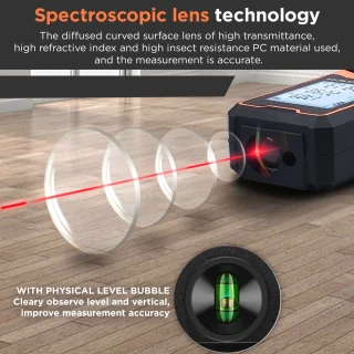 Lazerinis atstumo matuoklis 40 m, lazerinis nuotolio matuoklis, lazerinis atstumo matuoklis, lazerinis ruletė, lazerinis matuoklis, lazerinis matavimo prietaisas 2