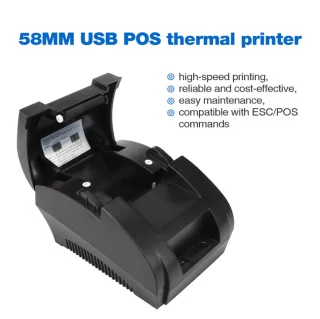 Kvito spausdintuvas 58 mm, USB terminis kvitų spausdintuvas, POS bilietų spausdintuvas, kvitų printeris, čekio spausdintuvas, termospasdis, POS kvitų printeris 2