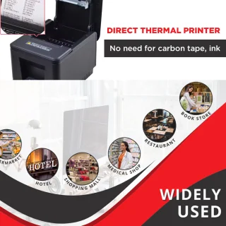Kvito spausdintuvas 80 mm, USB terminis kvitų spausdintuvas, POS bilietų spausdintuvas, čekio spausdintuvas, termospraudintuvas kvitams, POS kvitų spausdintuvas 4