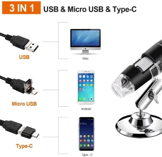 USB skaitmeninis mikroskopas 1600X, 2MP mikroskopo kamera, elektroninis mikroskopas, USB mikroskopas, skaitmeninis USB mikroskopas, kompiuterinis mikroskopas 2