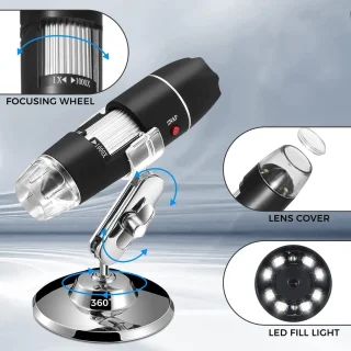 USB skaitmeninis mikroskopas 1600X, 2MP mikroskopo kamera, elektroninis mikroskopas, USB mikroskopas, skaitmeninis USB mikroskopas, kompiuterinis mikroskopas 7