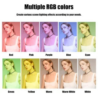 RGB žiedinė lempa 26 cm su telefono laikikliu, LED žiedas, žiedinė RGB lempa, žiedinė LED lempa, telefono laikiklio žiedinė lempa 3