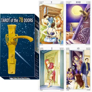 78 durų Taro kortų kaladės rinkinys – vandeniui atsparus popierius, būrimui, divinacijai, mistiškam Taro skaitymui, Taro kortos, būrimo kortos, pranašavimo kortos