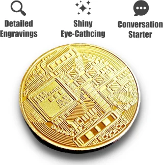 Bitkoino suvenyrinė moneta, blokų grandinės eros atminimo dovana, rafinuotas dizainas, graviruotos detalės, 40 mm skersmuo, bitkoino moneta, bitcoin moneta, bitkoino suvenyras, kriptovaliutos moneta 3