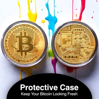 Bitkoino suvenyrinė moneta, blokų grandinės eros atminimo dovana, rafinuotas dizainas, graviruotos detalės, 40 mm skersmuo, bitkoino moneta, bitcoin moneta, bitkoino suvenyras, kriptovaliutos moneta 4