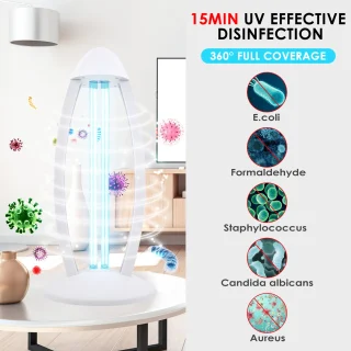 Antibakterinė ultravioletinė lempa 38W, UV germicidinė lempa, UVC sterilizavimo lempa, UV-C lempa, ultravioletinė dezinfekcinė lempa 5