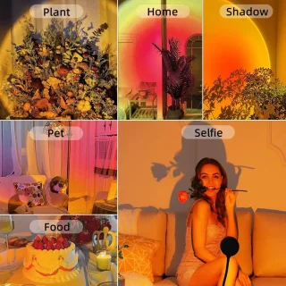 Saulėlydžio projekcija, RGB lempa, LED lempa su saulėtekio ir saulėlydžio efektu, saulėlydžio lempa, saulėlydžio projekcinė lempa, RGB projekcinė lempa, LED projekcinė lempa, LED RGB lempa 4