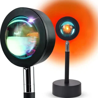 Saulėlydžio projekcija, RGB lempa, LED lempa su saulėtekio ir saulėlydžio efektu, saulėlydžio lempa, saulėlydžio projekcinė lempa, RGB projekcinė lempa, LED projekcinė lempa, LED RGB lempa