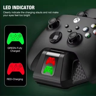 Xbox valdiklio įkroviklis su 2 baterijomis 1800 mAh, USB įkrovimo stotelė, įkrovimo dokas, valdiklio kroviklis, pultelio įkroviklis, pultelio įkrovimo stotelė 3