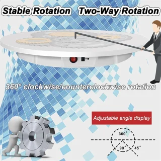 60 cm sunkioms apkrovoms skirta besisukanti stovelio platforma, 100 kg apkrova, tolygus tylus veikimas, reguliuojamas sukimosi greitis, besisukanti platforma, sukamoji platforma, pasukama platforma, besisukantis stovas, besisukantis pagrindas 3