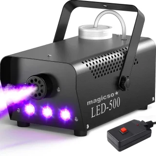 Nešiojamas 500 W LED dūmų rūko generatorius su laidiniu ir belaidžiu nuotolinio valdymo pultu, greitas įšilimas, netoksiški garai, dūmų mašina, rūko mašina, dūmų aparatas, rūko aparatas