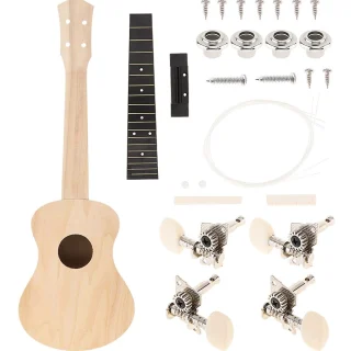 PASIDARYK PATS akustinė ukulelė, PASIDARYK PATS ukulelės rinkinys, rankų darbo ukulelė, ukulelės surinkimo rinkinys