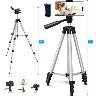 Aliuminis 103 cm reguliuojamas fotoaparato trikojis su telefono laikikliu, kameros stovas, telefono trikojis, reguliuojamas trikojis su laikikliu telefonui