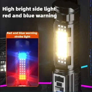 Įkraunamas LED žibintuvėlis, didelis (27 cm) 15000 liumenų, itin ilgo veikimo, prožektorius, rankinis žibintas, LED šviesos žibintuvėlis 3