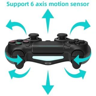 Belaidis žaidimų pultelis, skirtas PlayStation, su jutikliniu valdymu, belaidis valdiklis, „Bluetooth“, juodas, žaidimų valdiklis, žaidimų pultas, pultelis žaidimams, nuotolinis žaidimų valdymo pultelis 4