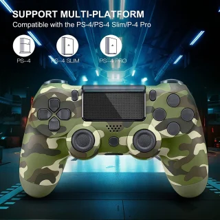 Belaidė žaidimų pultelio valdiklis, skirtas „PlayStation“, su jutikliniu valdymu, belaidis valdiklis, „Bluetooth“, kamufliažinis, žaidimų pultas, žaidimų valdiklis, pultelis žaidimams, valdymo pultelis 5