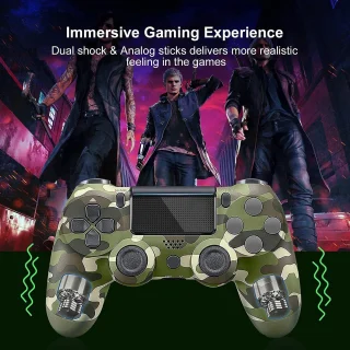 Belaidė žaidimų pultelio valdiklis, skirtas „PlayStation“, su jutikliniu valdymu, belaidis valdiklis, „Bluetooth“, kamufliažinis, žaidimų pultas, žaidimų valdiklis, pultelis žaidimams, valdymo pultelis 3