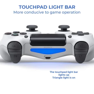 Belaidis žaidimų pultelis, skirtas PlayStation, su lietimui jautria valdymo sritimi, belaidis valdiklis, „bluetooth“, baltas, žaidimų valdiklis, žaidimų pultas, konsolės pultelis, žaidimų kontroleris 2