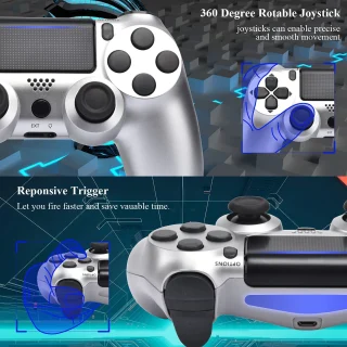 Belaidis žaidimų pultelis, skirtas PlayStation, su lietimui jautria valdymo sritimi, belaidis valdiklis, „bluetooth“, baltas, žaidimų valdiklis, žaidimų pultas, konsolės pultelis, žaidimų kontroleris 3
