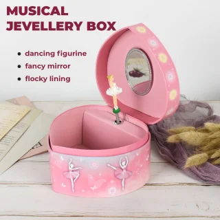 Muzikinė papuošalų dėžutė su veidrodėliu, su balerina, papuošalų dėžutė, muzikinė dėžutė su balerina, papuošalų skrynelė su veidrodėliu 2