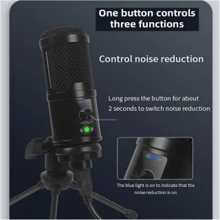 Aukštos kokybės USB kondensatorinis mikrofono rinkinys su trikojo stovu, USB mikrofonas, kondensatorinis mikrofonas, mikrofonas su stovu, mikrofono komplektas 2