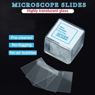 Mikroskopo dengiamieji stikleliai 20x20 mm, 100 vnt. rinkinys, laboratoriniam ir medicininiam naudojimui, mikroskopo dengiamasis stiklelis, dengiamasis stiklelis mikroskopui, mikroskopo stikleliai, dengimo stikleliai 2