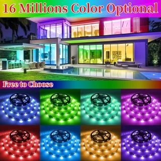 10 m RGB LED juostelė su „Bluetooth“ ir pulteliu, LED juosta su nuotoliniu valdymu, spalvota LED lemputių juostelė 4