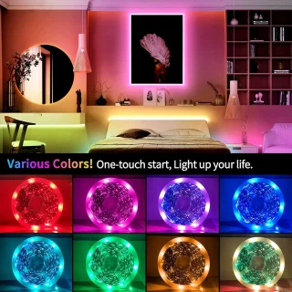 LED šviesos juosta 3 m, RGB USB LED juosta, LED virvutė, LED lemputių juosta, LED juostelė 2