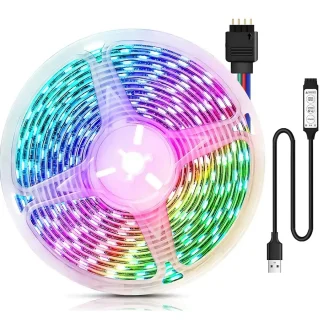 LED šviesos juosta 3 m, RGB USB LED juosta, LED virvutė, LED lemputių juosta, LED juostelė