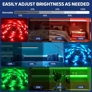 20 m RGB LED juostelė su „Bluetooth“, LED juosta, šviesos juostelė, RGB šviesos juosta, LED lemputė juostelėje 4