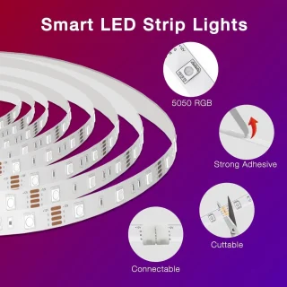20 m RGB LED juostelė su „Bluetooth“, LED juosta, šviesos juostelė, RGB šviesos juosta, LED lemputė juostelėje 6