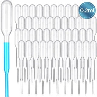 Pipetė, 50 vnt. rinkinys, 0,2 ml, 65 mm, laboratoriniai įrankiai, pipetės rinkinys, dozavimo pipetė, skysčių pipetė