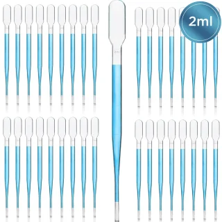 Pipetė, 50 vnt. rinkinys, 2 ml, 144 mm, laboratoriniai įrankiai, mokslinis matavimo įrankis, lašelinė pipetė, matavimo pipetė, skysčių pipetė