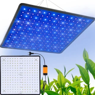 augalų lempa, mėlyna augalų auginimo šviesos panelė, 290x300 mm, mėlyna lempa augalams, augalų apšvietimo panelė, mėlyna šviesos panelė augalams, 290x300 mm augalų šviestuvas, mėlyna augalų lempa